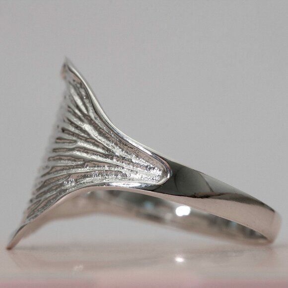 925 Sterling Silver Wide Leaf Ring, Statement Nature Jewelry, Size 6.25 - Picture 3 of 7